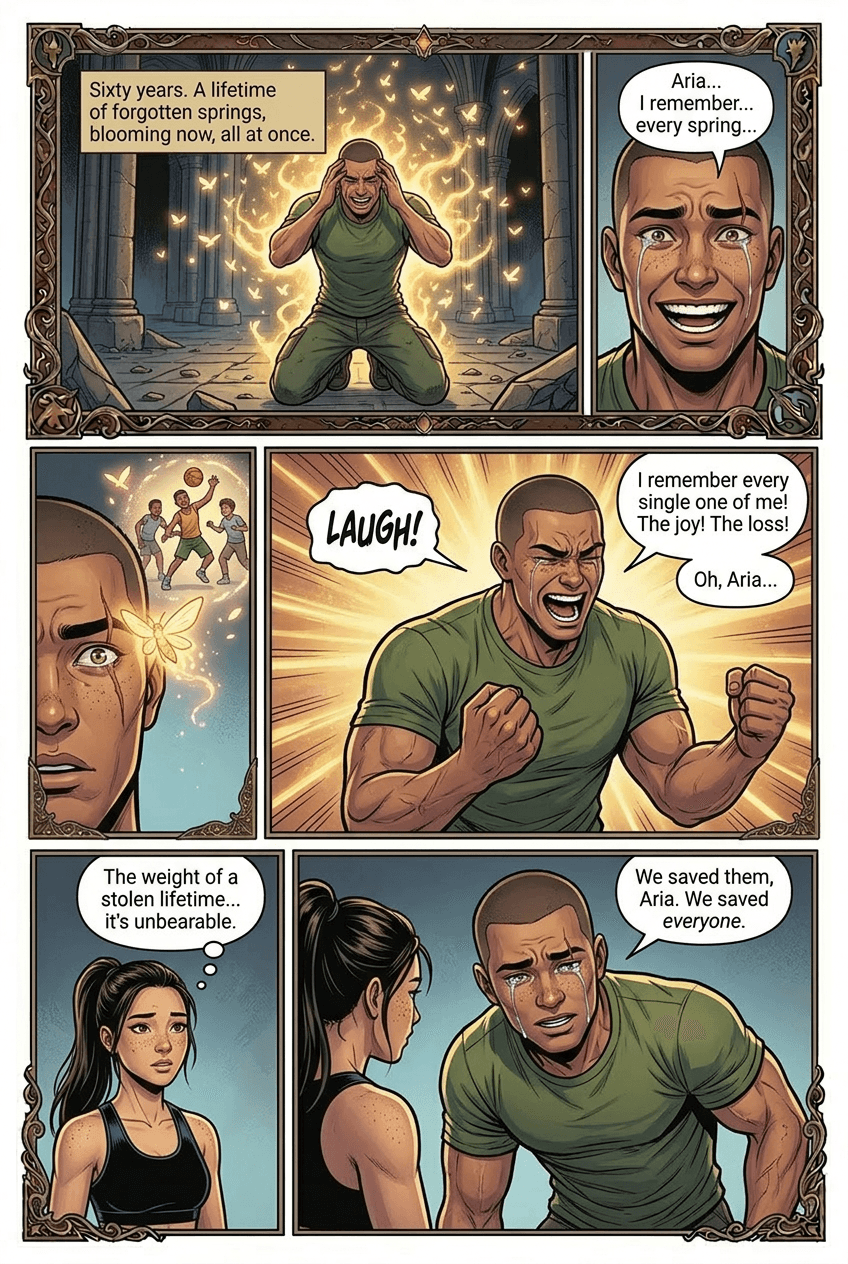 The School Wakes, page 6 of 8, Fantasy Epic style