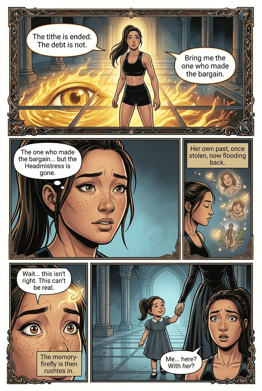 The School Wakes, page 8 of 8, Fantasy Epic style