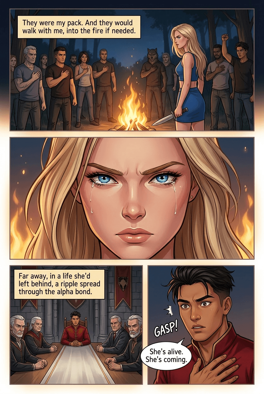 The Rogue Pack, page 8 of 8, Romance Webtoon style