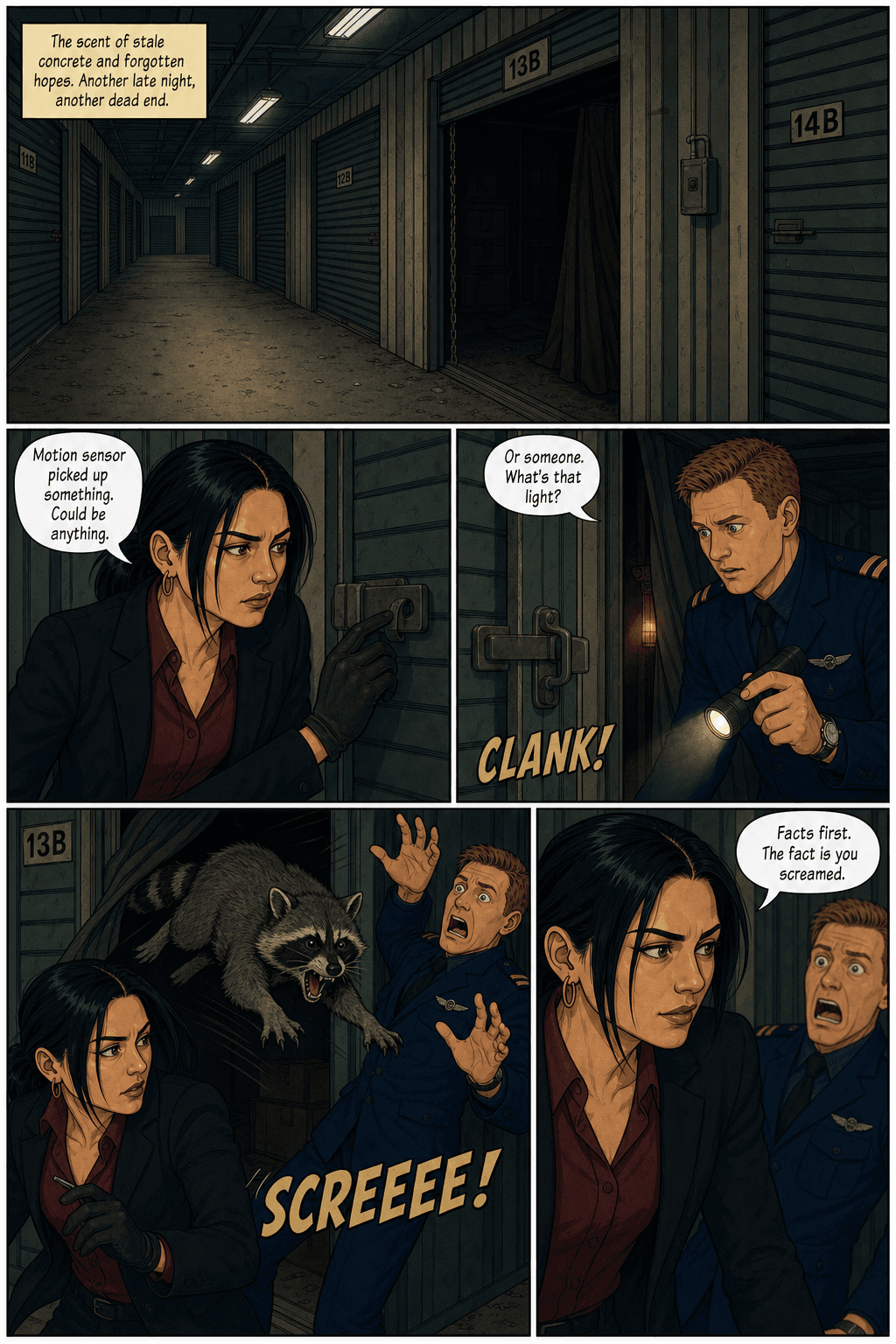The Anniversary Stakeout, page 1 of 8, Clear Line style