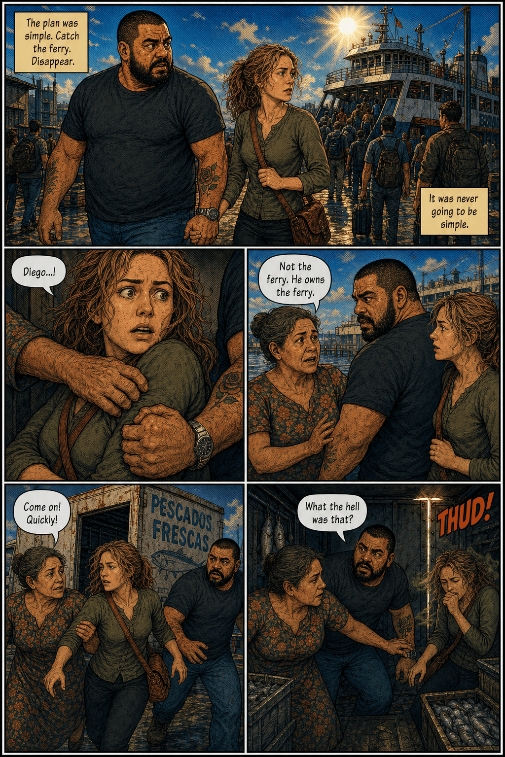The Hostess, page 1 of 8, Comic Book style