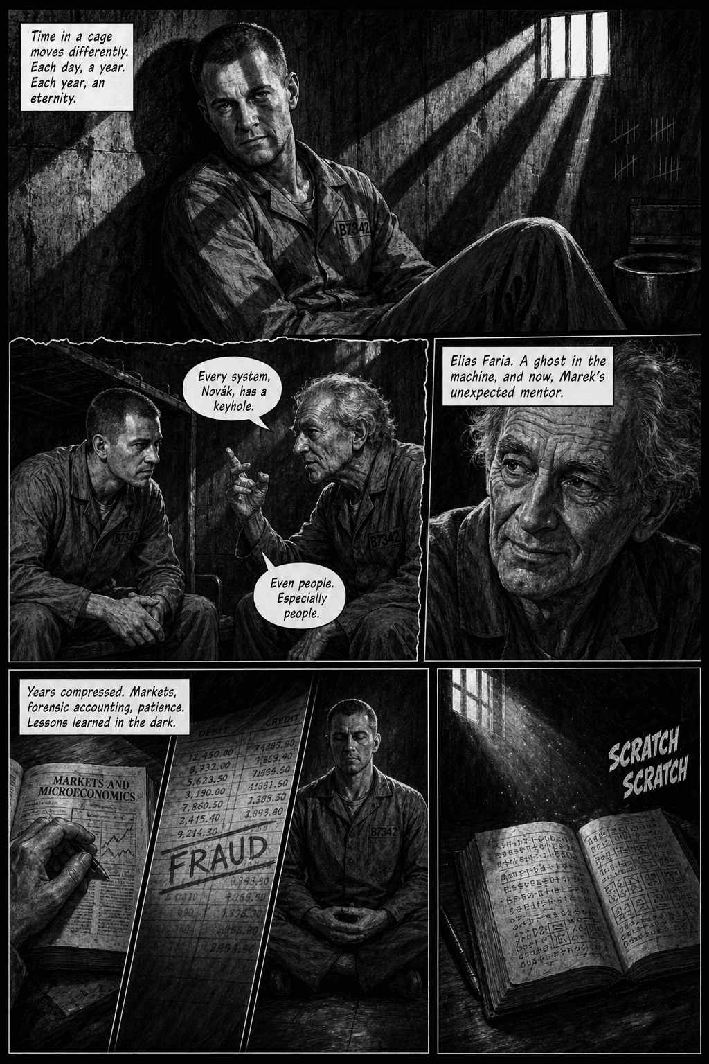 Prisoner 4708, page 3 of 9, Noir style