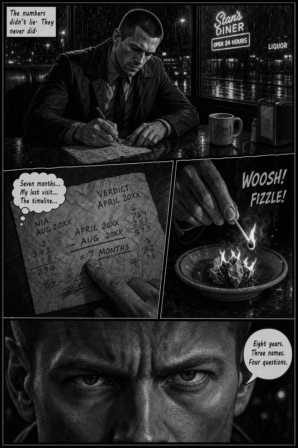 Prisoner 4708, page 8 of 9, Noir style