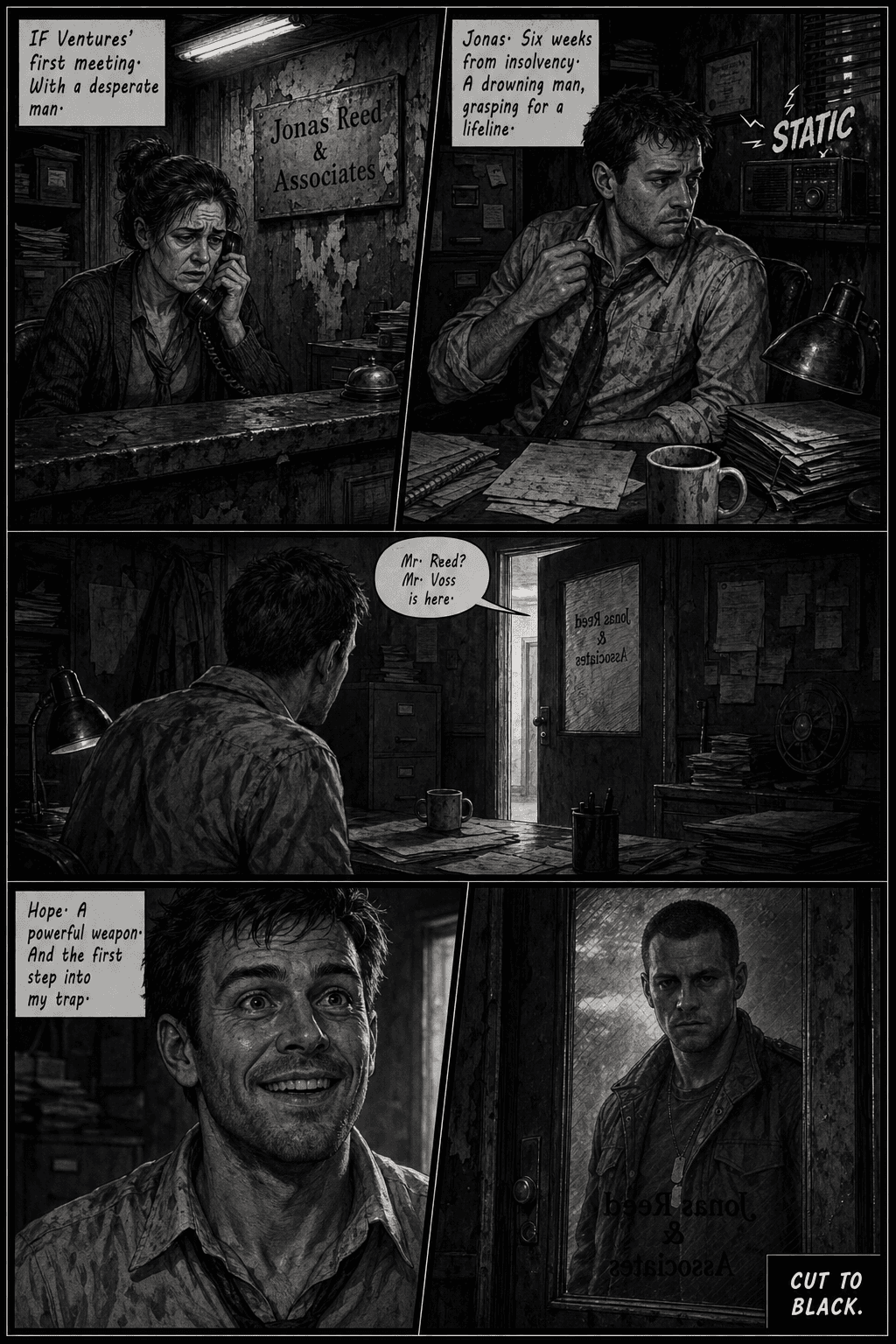 Prisoner 4708, page 9 of 9, Noir style