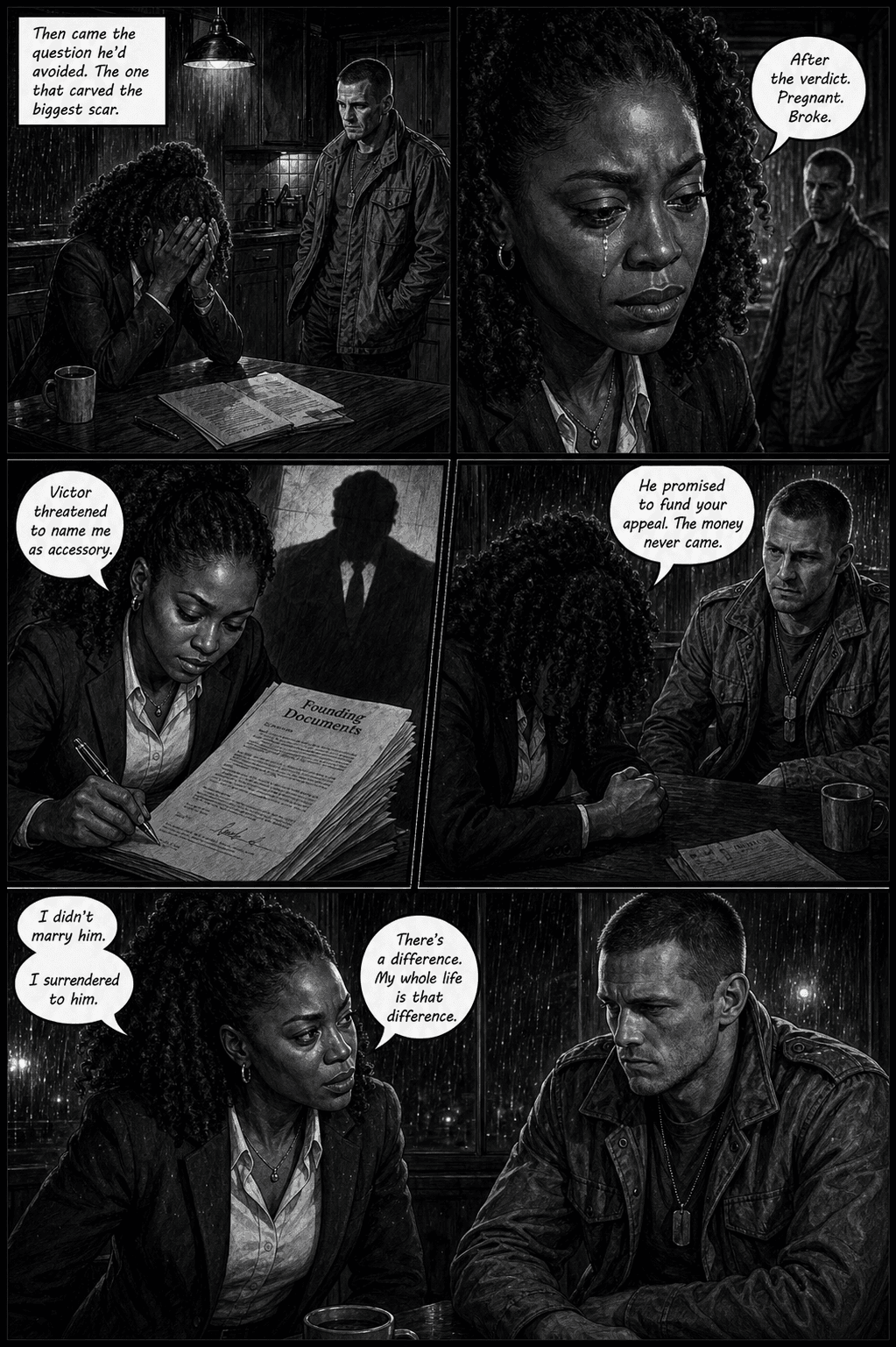 The Call, page 3 of 8, Noir style