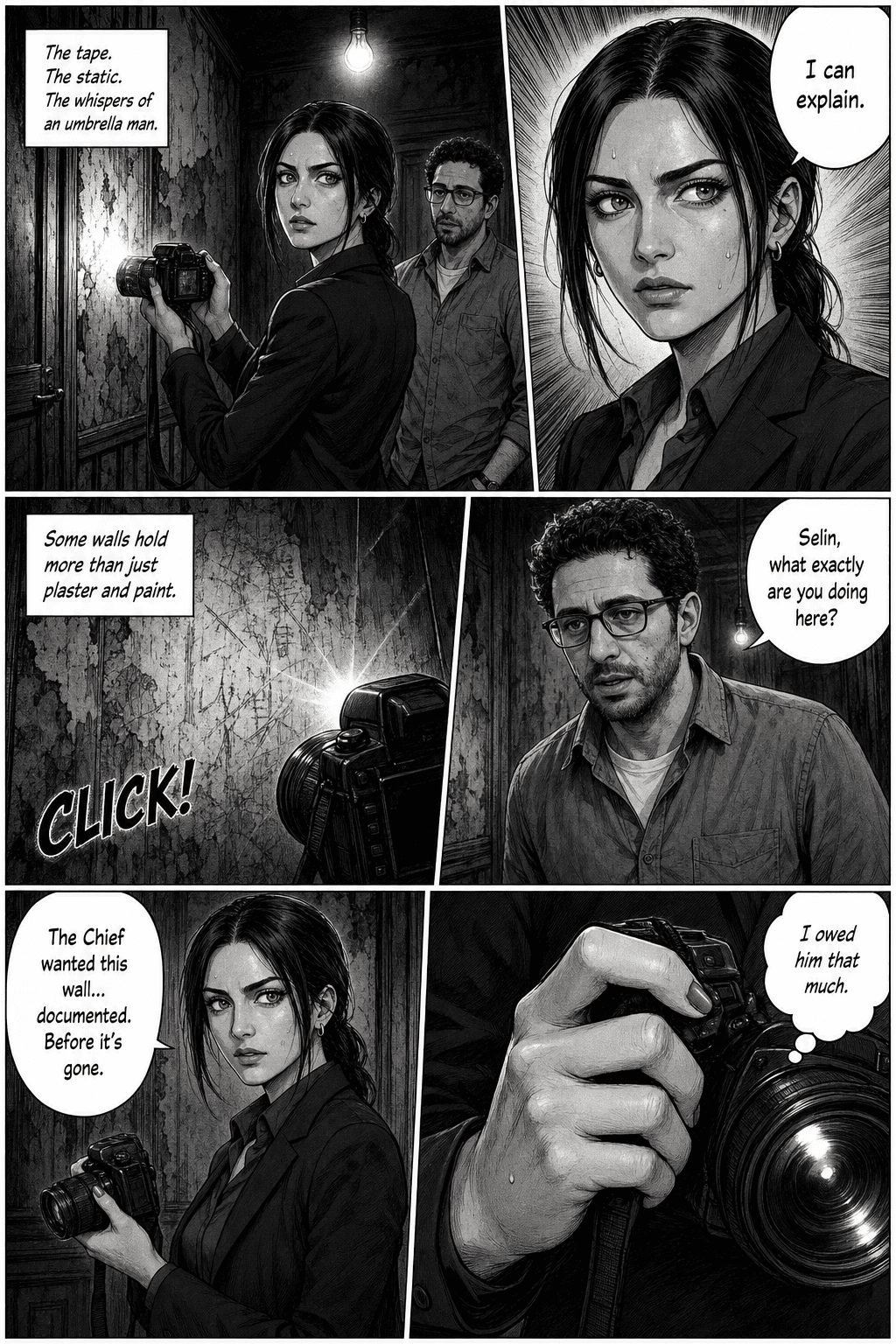 The Red Umbrella, page 1 of 8, Manga style