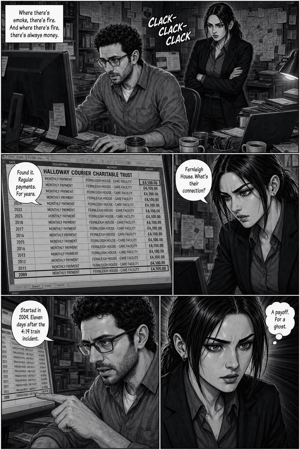 The Red Umbrella, page 6 of 8, Manga style