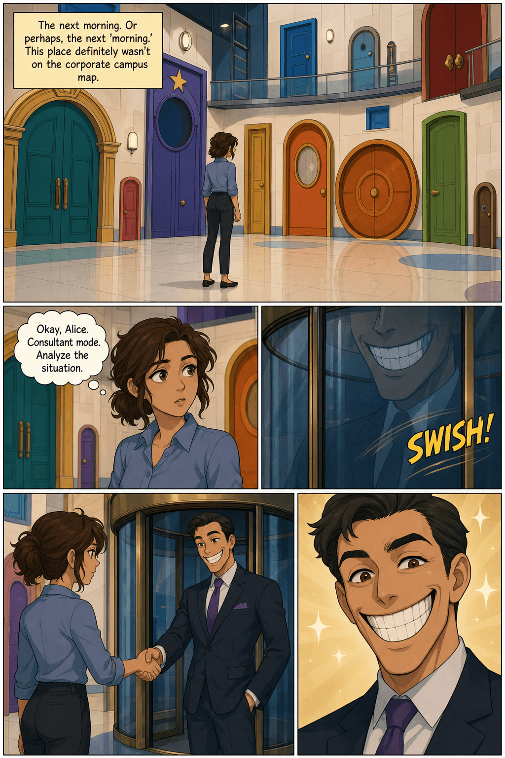 The Rabbit Hole Round, page 2 of 9, Modern Cartoon style