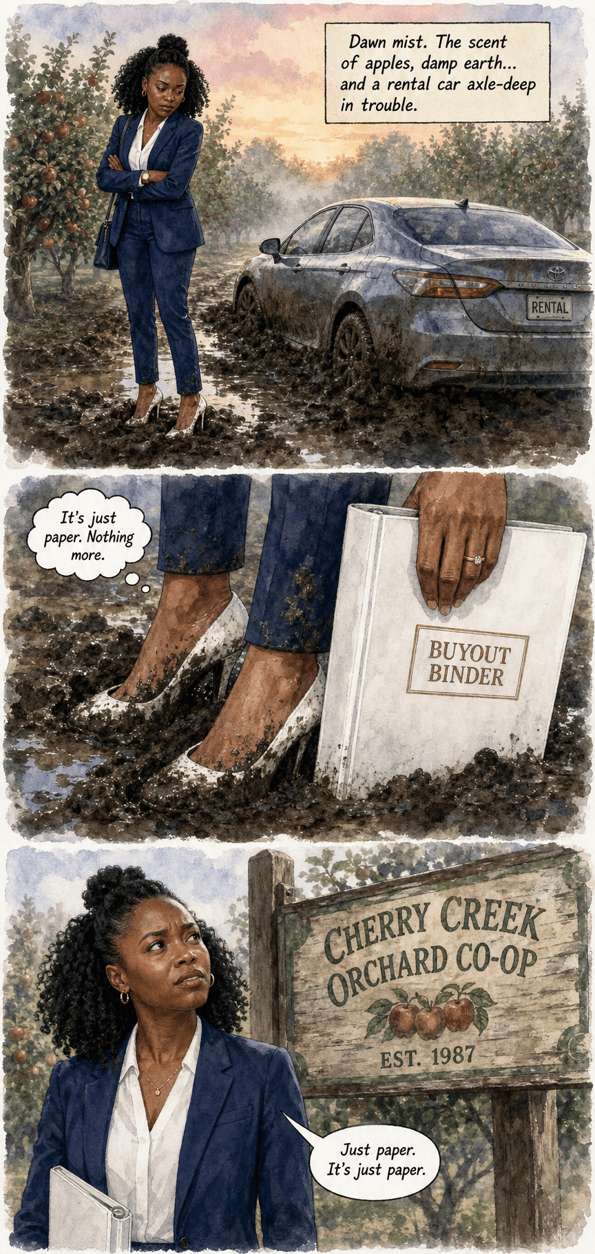 The Holdout, page 1 of 9, Watercolor style