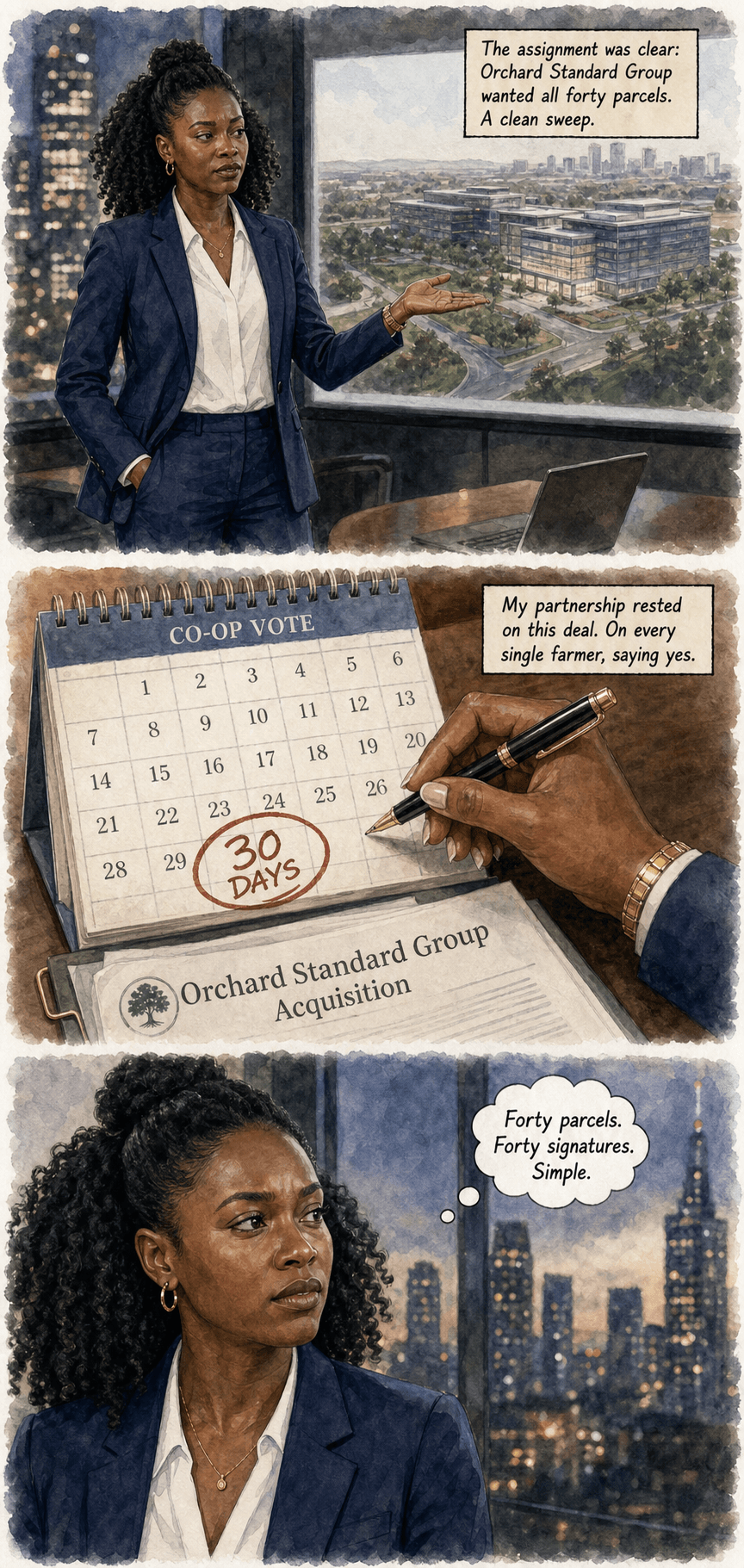 The Holdout, page 2 of 9, Watercolor style