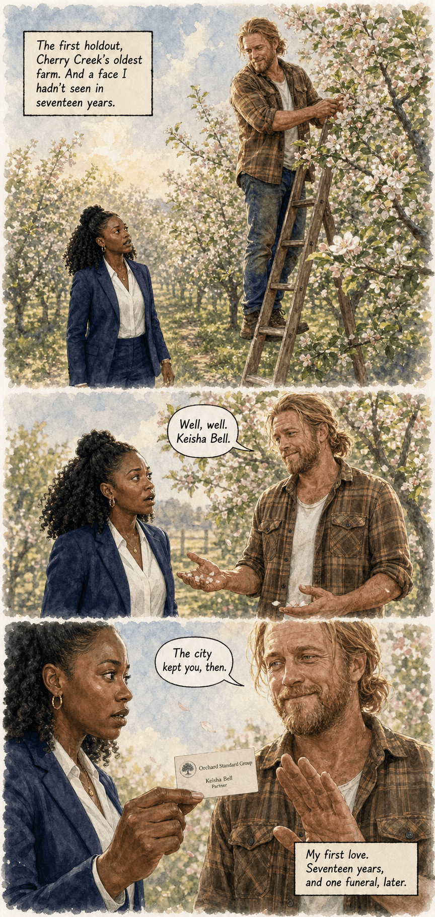 The Holdout, page 3 of 9, Watercolor style