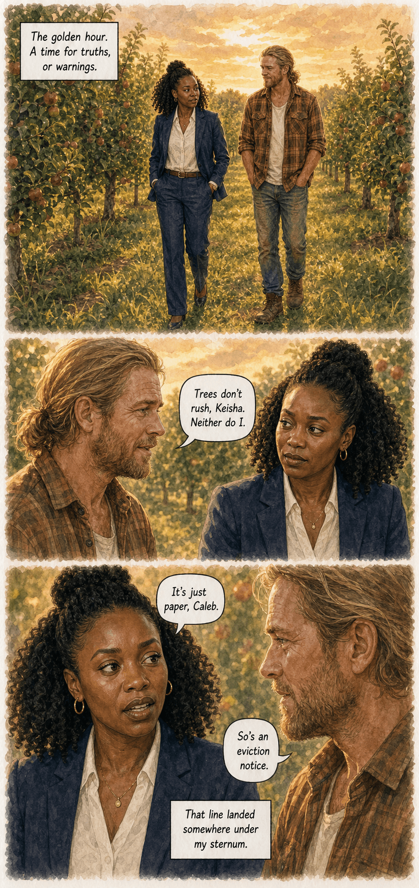 The Holdout, page 7 of 9, Watercolor style
