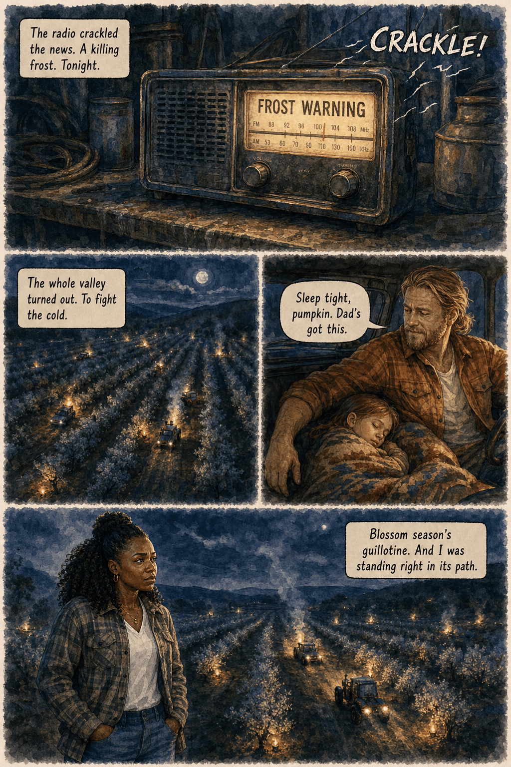 Frost Warning, page 3 of 8, Watercolor style