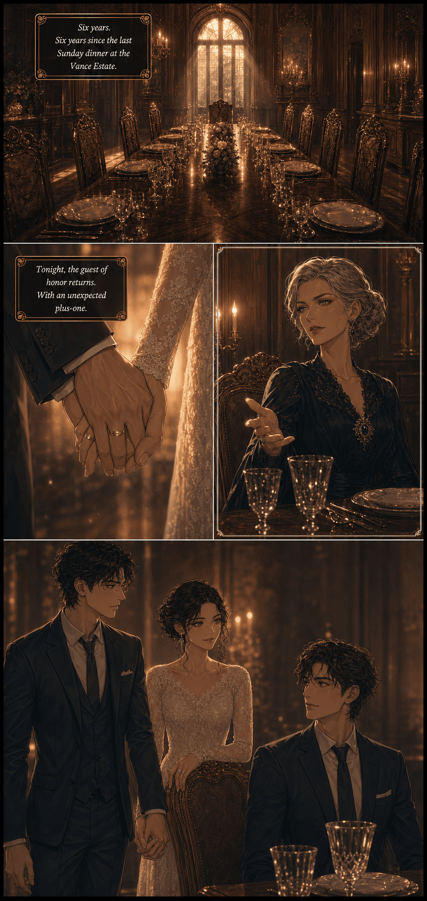 Sunday Dinner, page 1 of 9, Romance Webtoon style
