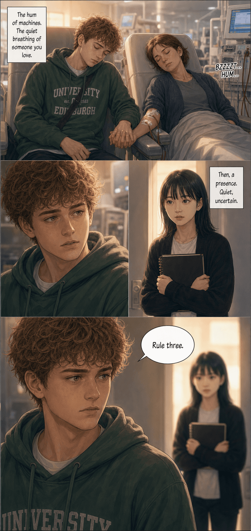 St. Monica's, page 1 of 8, Romance Webtoon style
