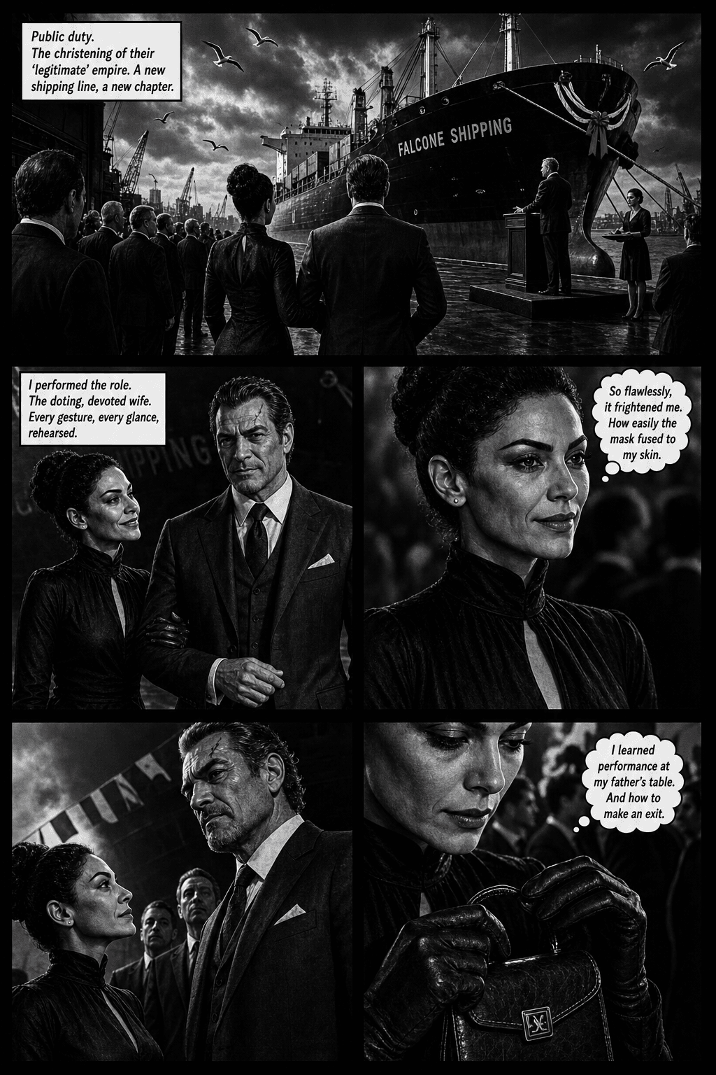 The Rat at the Table, page 3 of 8, Crimson Noir style