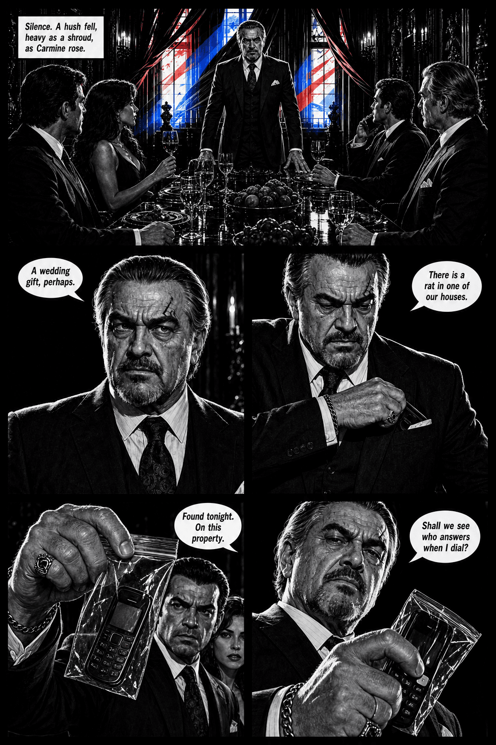 The Rat at the Table, page 8 of 8, Crimson Noir style