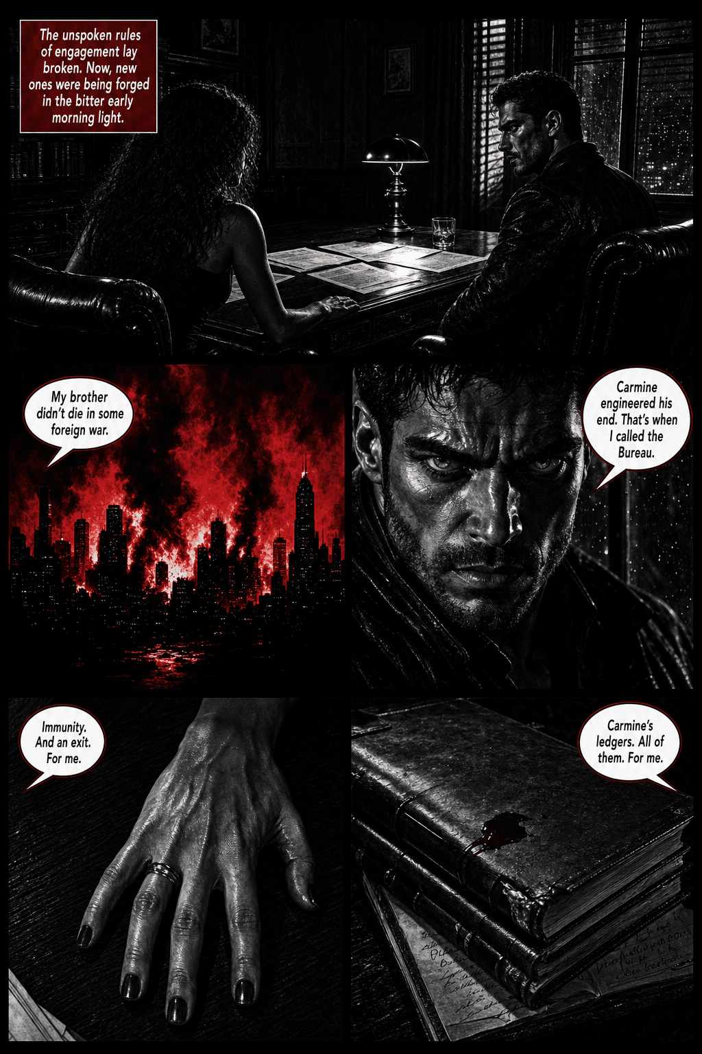 The Cannery Trap, page 2 of 8, Crimson Noir style