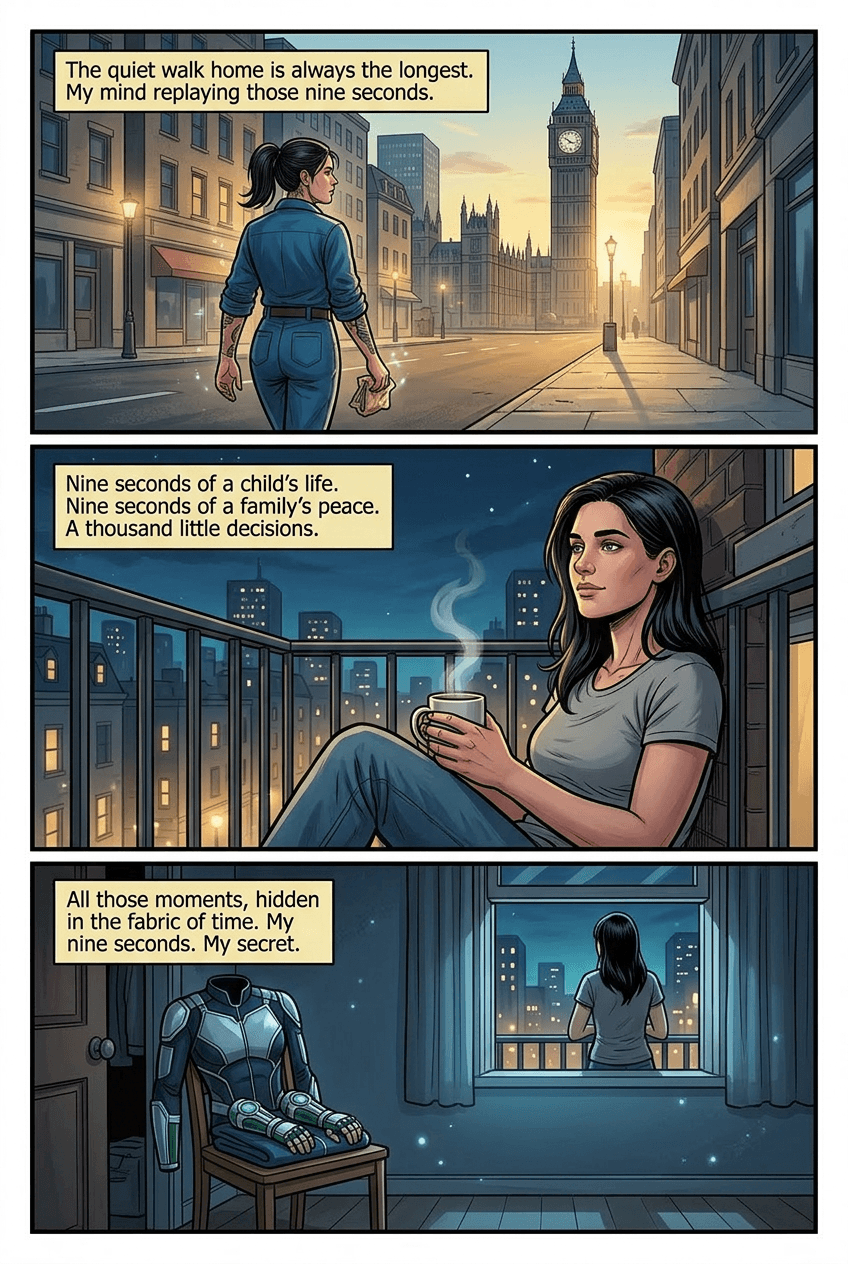 Nine Seconds, page 5 of 5, Superhero style