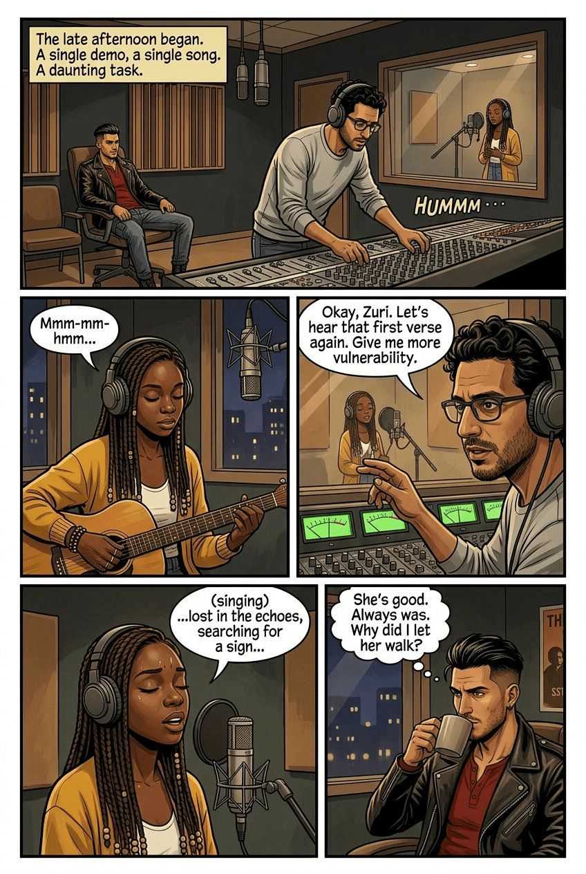 The Demo Tape, page 2 of 5, Graphic Novel style
