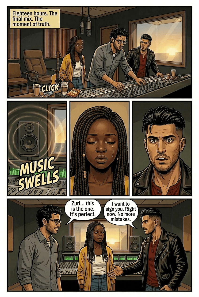 The Demo Tape, page 4 of 5, Graphic Novel style