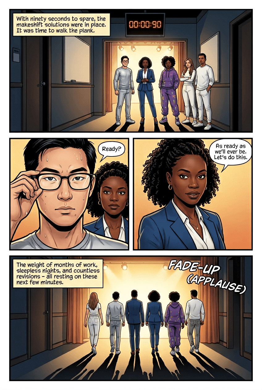 Demo Day, page 3 of 5, Comic Book style
