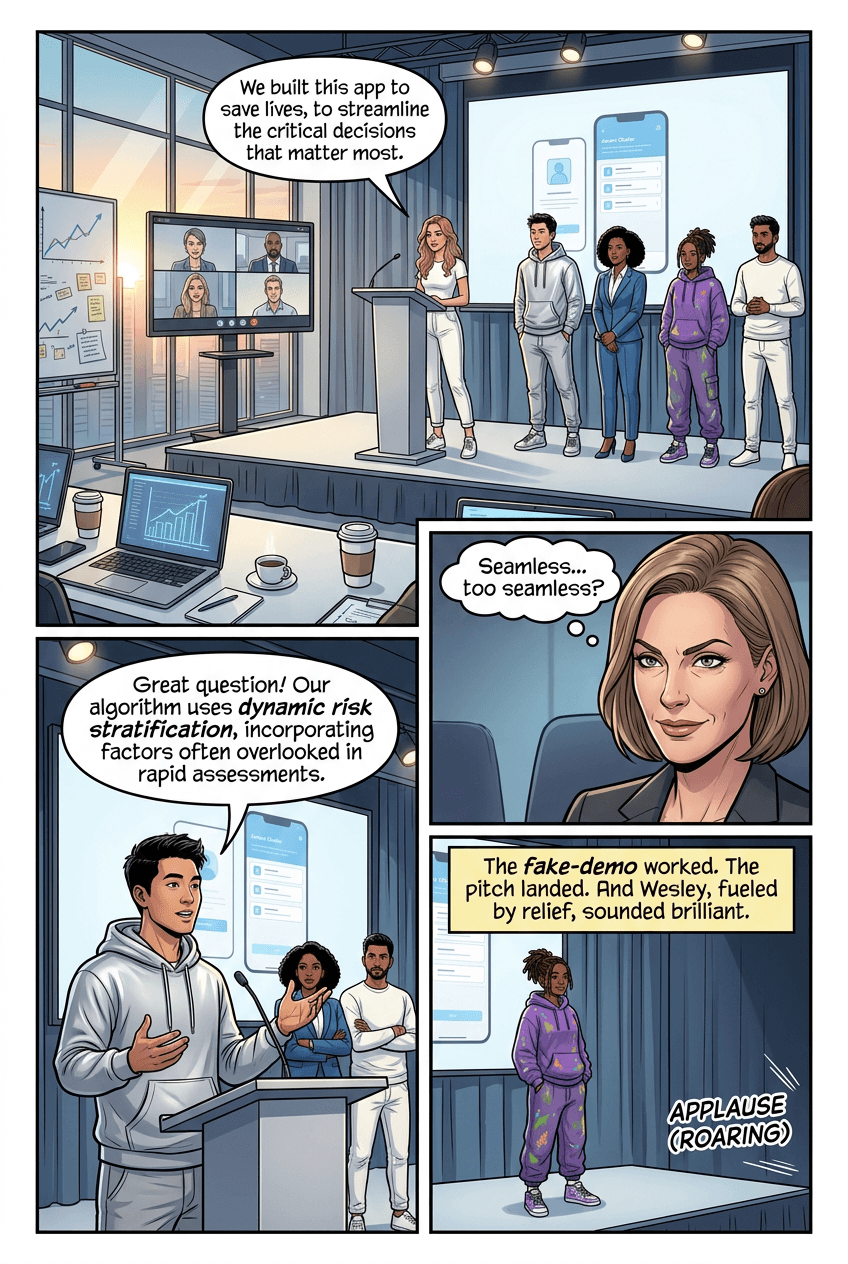 Demo Day, page 4 of 5, Comic Book style