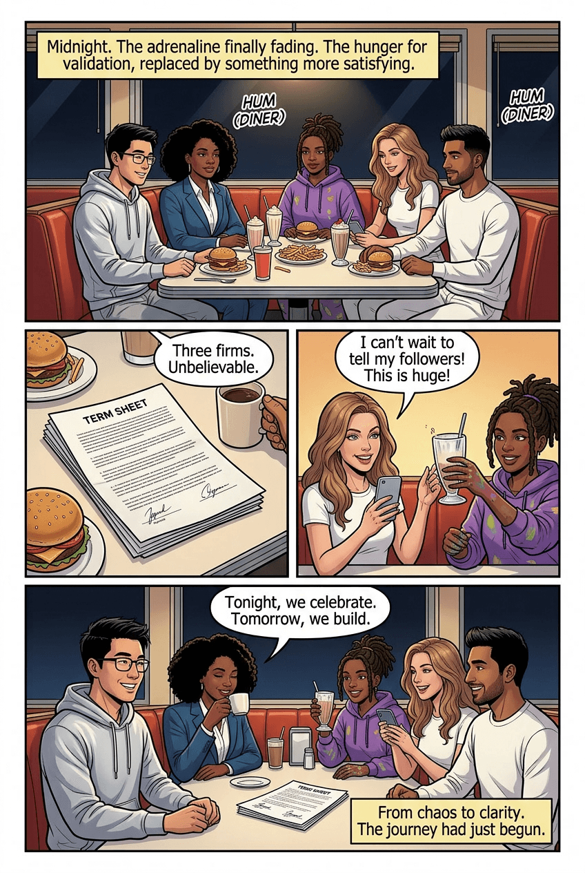 Demo Day, page 5 of 5, Comic Book style