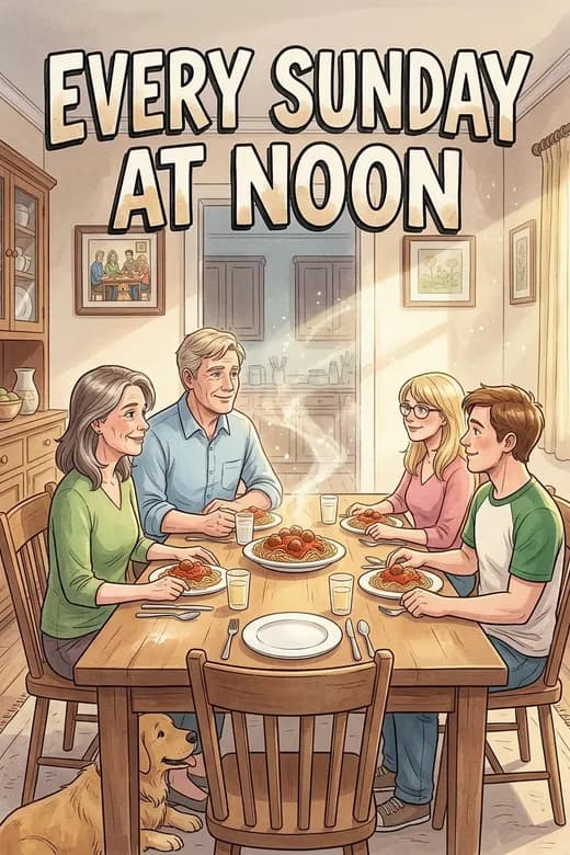 Cover of a family story comic set at a dinner table