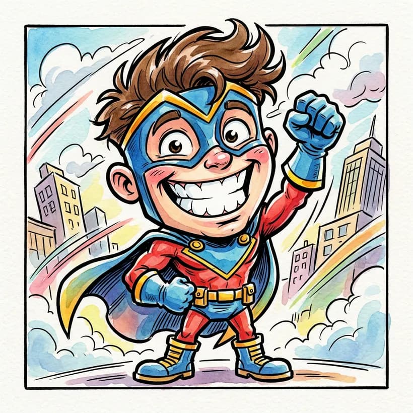 Caricature art style, example generated with Comikaze