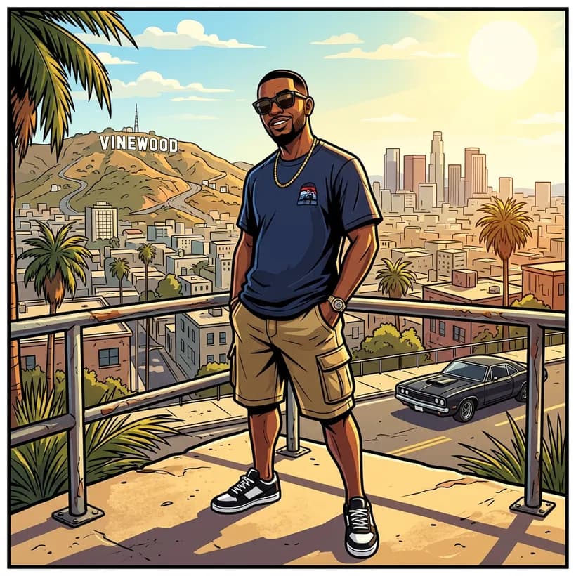 GTA art style, example generated with Comikaze