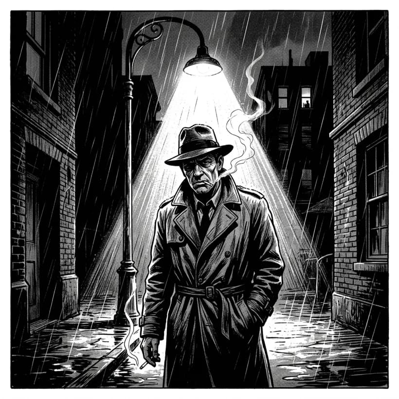 Noir art style, example generated with Comikaze
