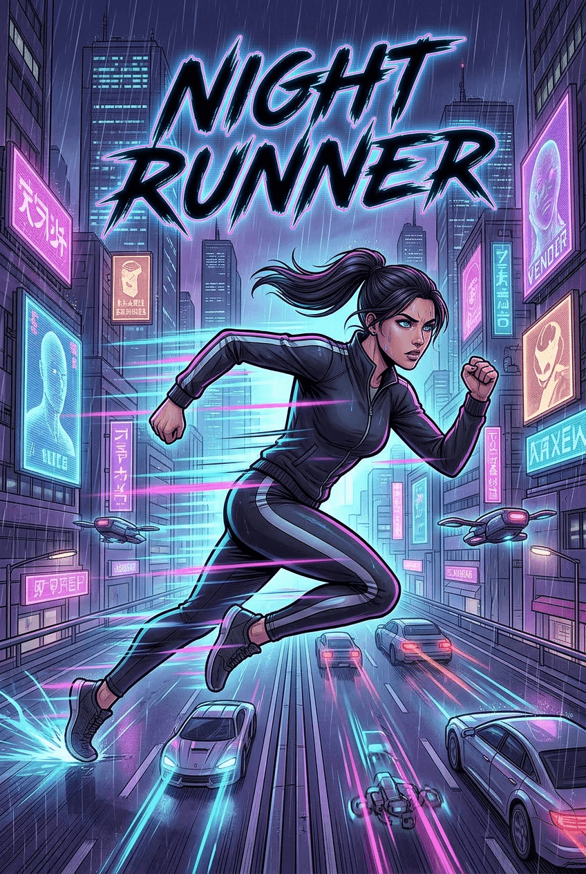Night Runner, a 5-page comic made with Comikaze