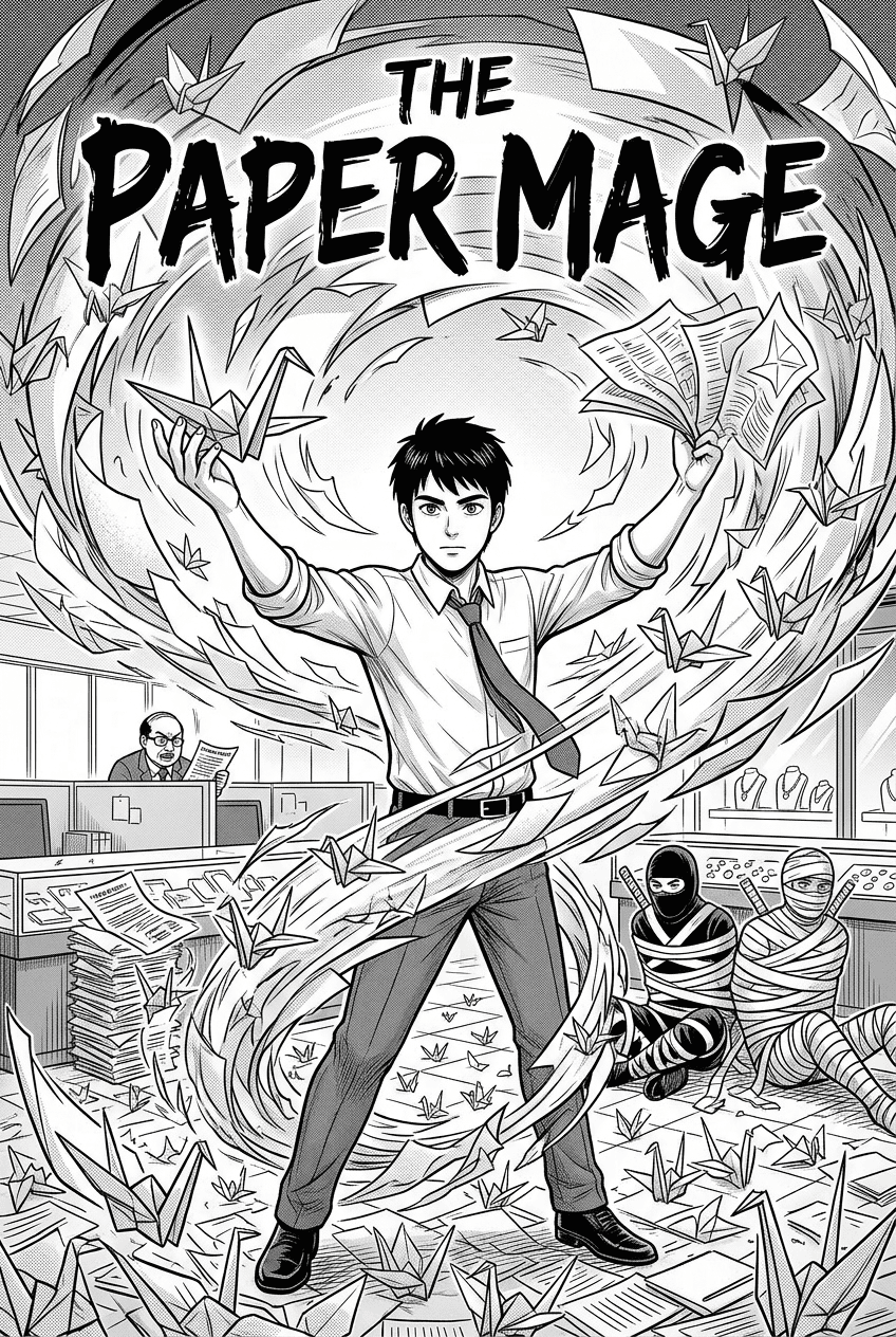 The Paper Mage, a 5-page comic made with Comikaze