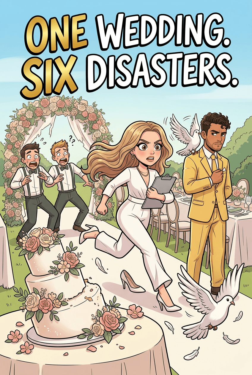 One Wedding. Six Disasters., a 5-page comic made with Comikaze