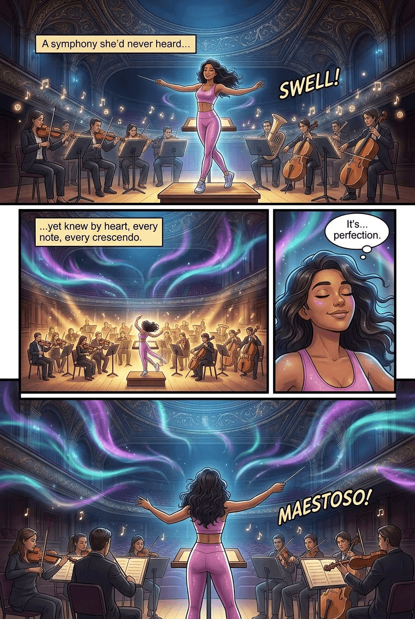 The Empty Concert Hall, page 3 of 5, Watercolor style