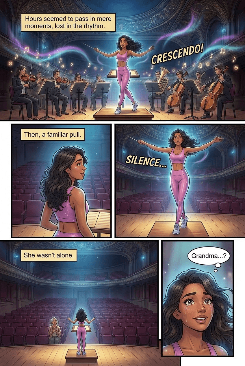 The Empty Concert Hall, page 4 of 5, Watercolor style