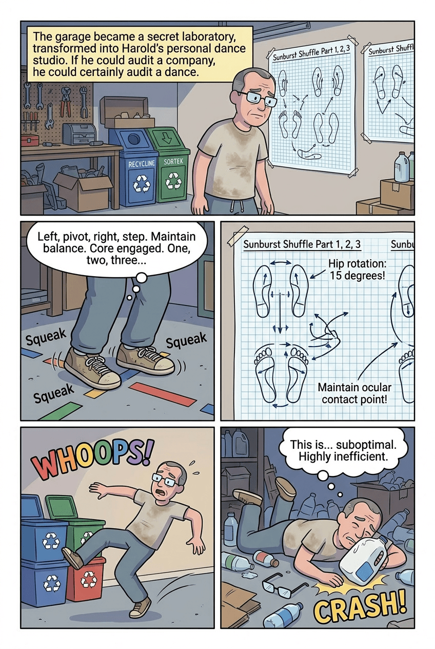 Dad's Secret Shuffle, page 3 of 10, Modern Cartoon style