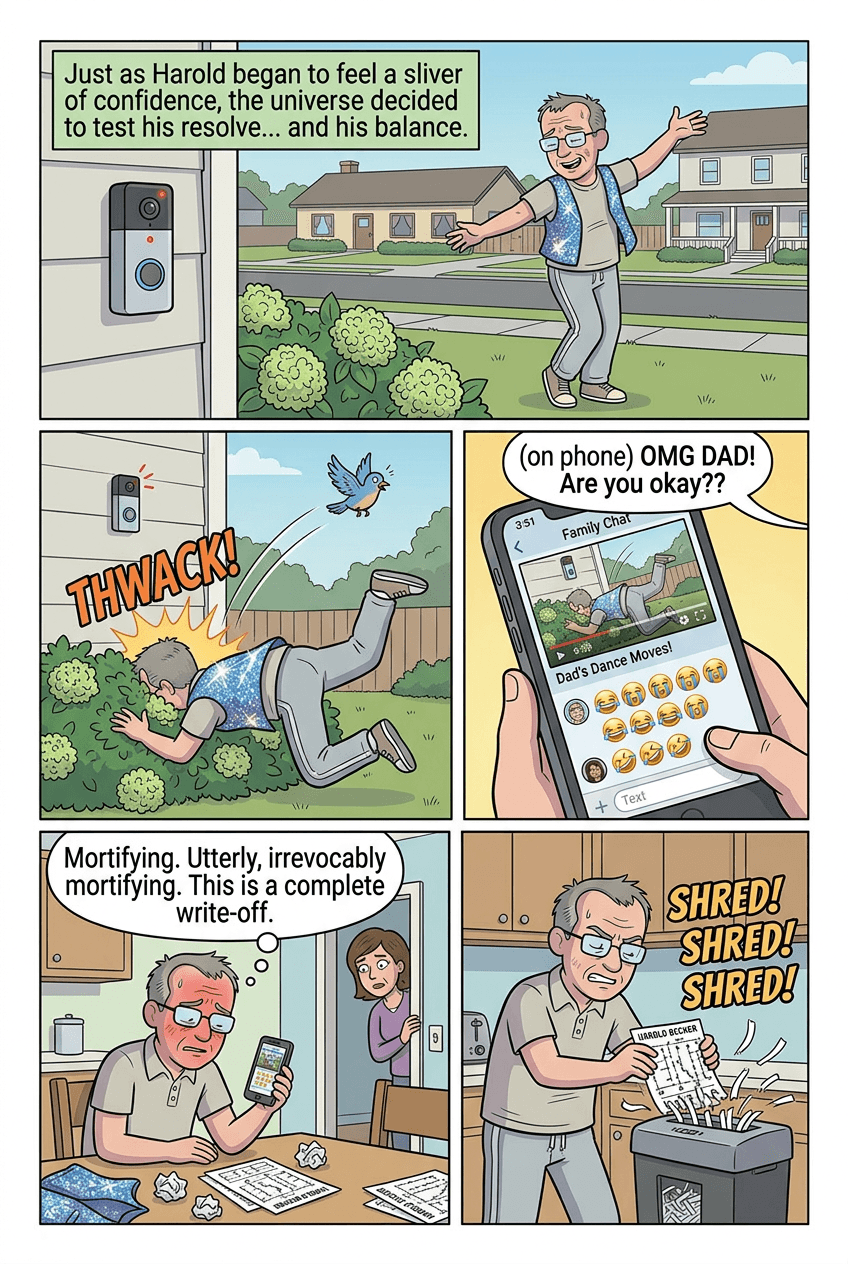 Dad's Secret Shuffle, page 6 of 10, Modern Cartoon style