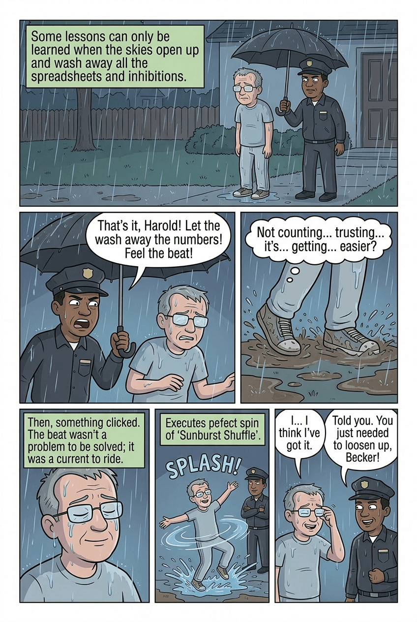 Dad's Secret Shuffle, page 8 of 10, Modern Cartoon style