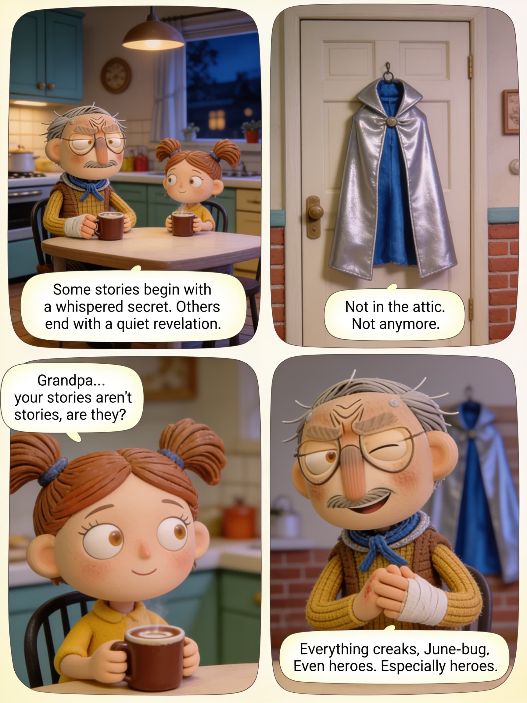 Grandpa's Cape, page 10 of 10, Claymation style