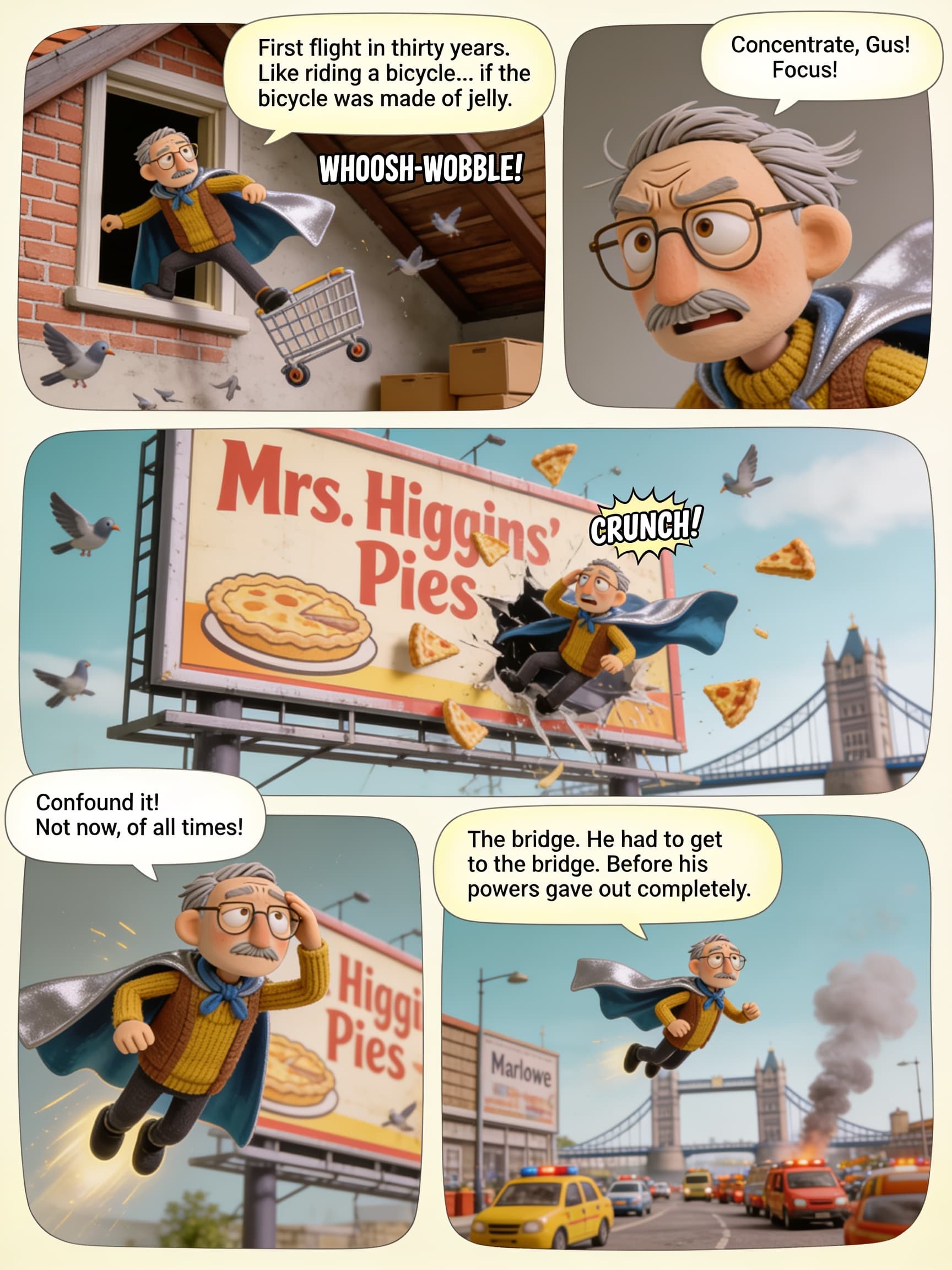 Grandpa's Cape, page 4 of 10, Claymation style