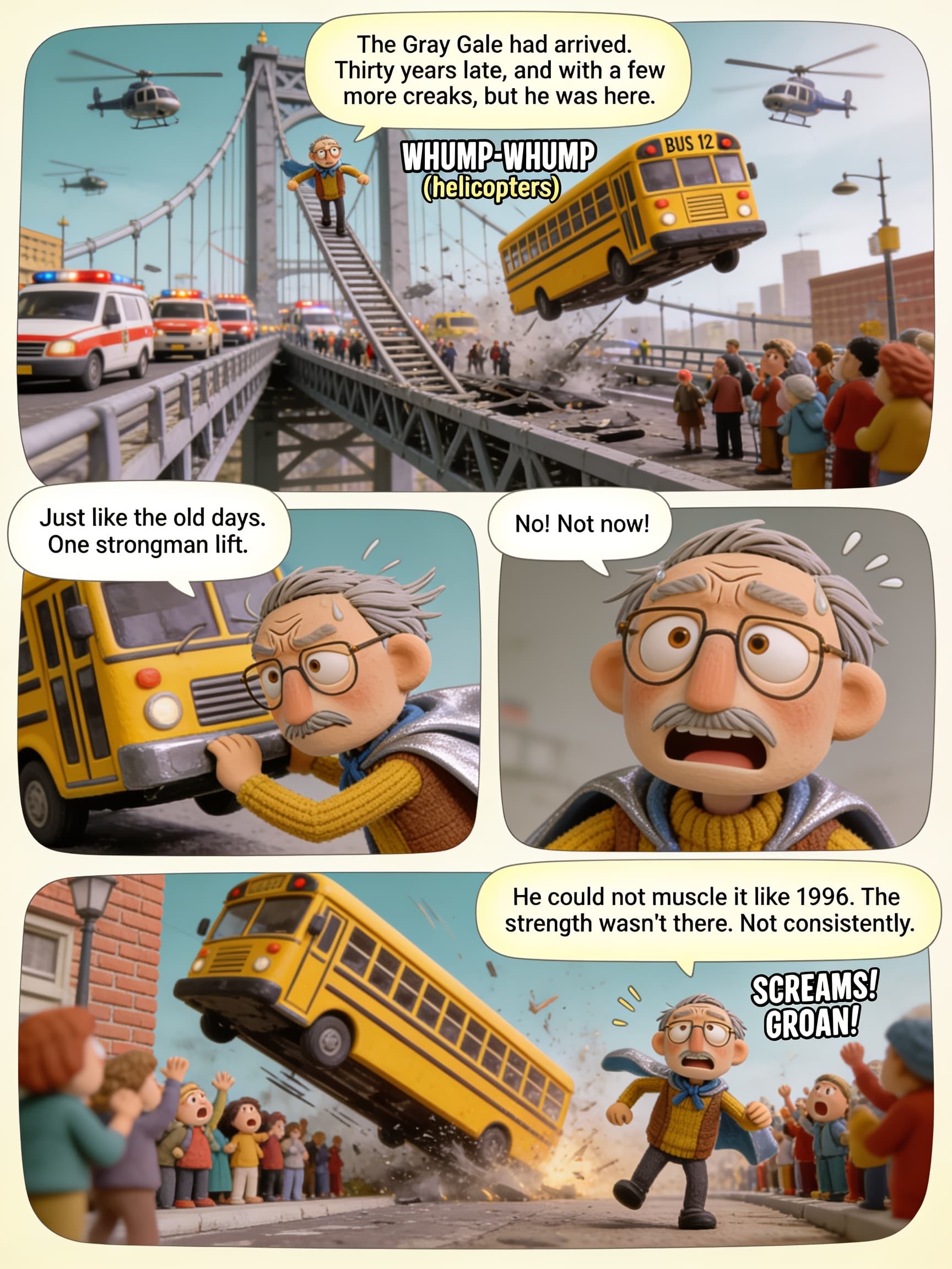 Grandpa's Cape, page 5 of 10, Claymation style