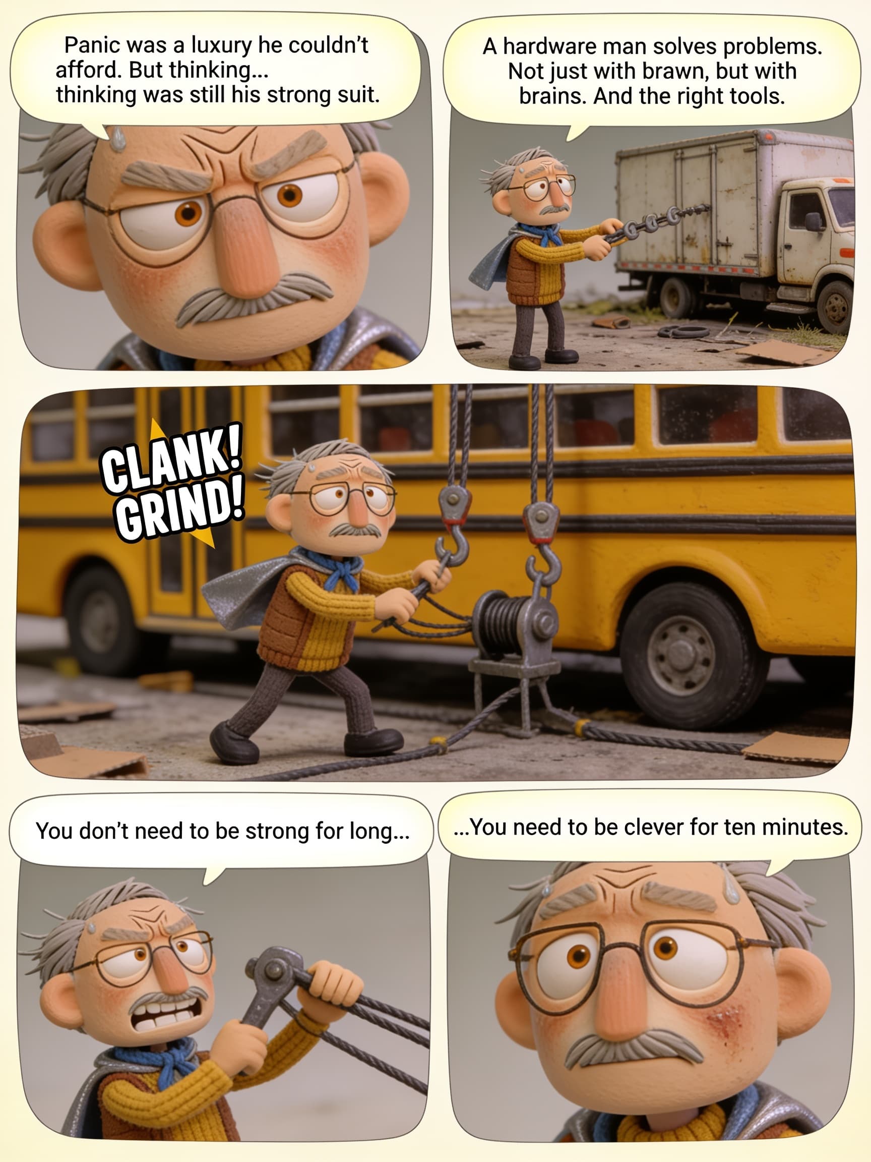 Grandpa's Cape, page 6 of 10, Claymation style