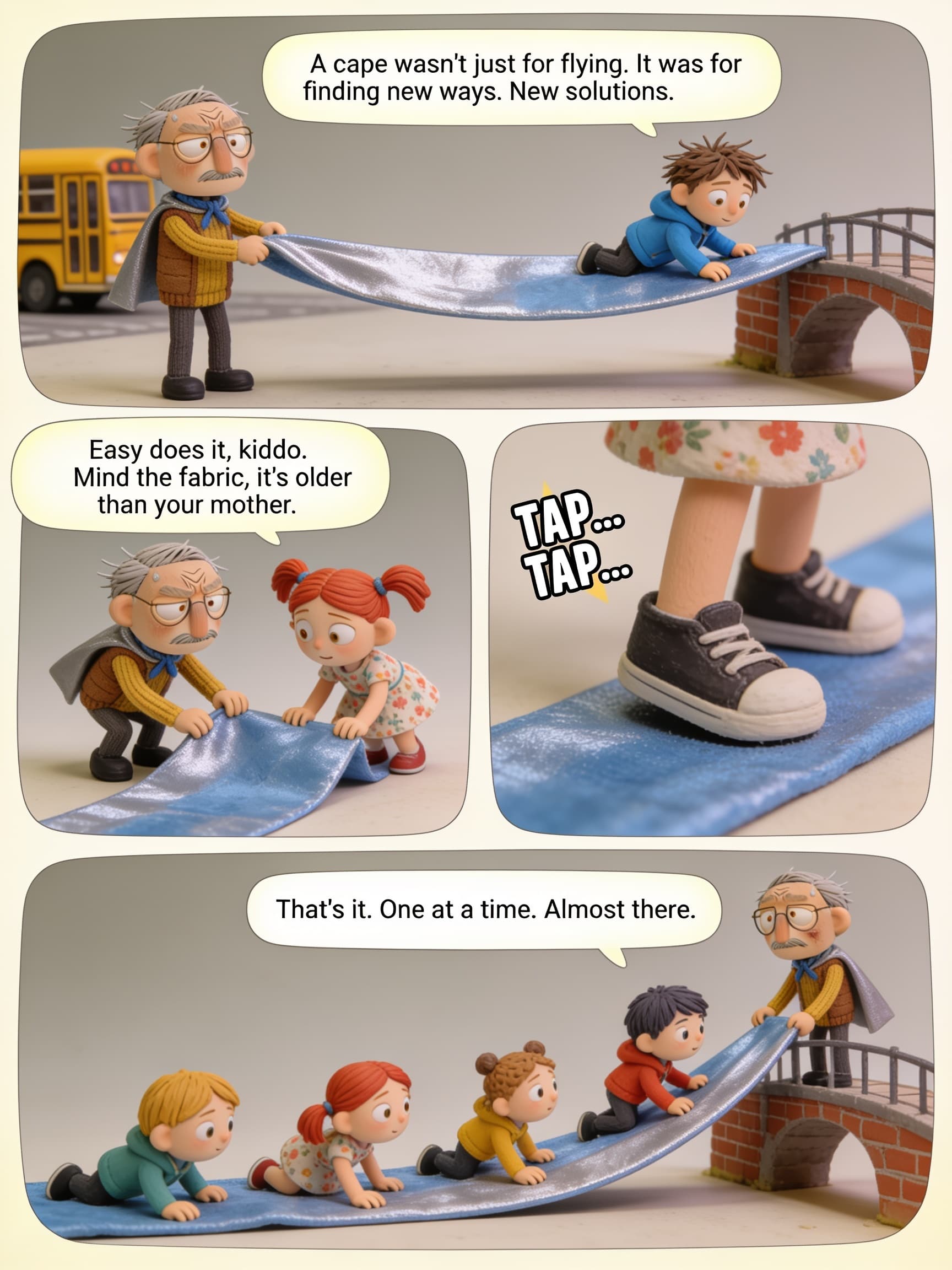 Grandpa's Cape, page 7 of 10, Claymation style