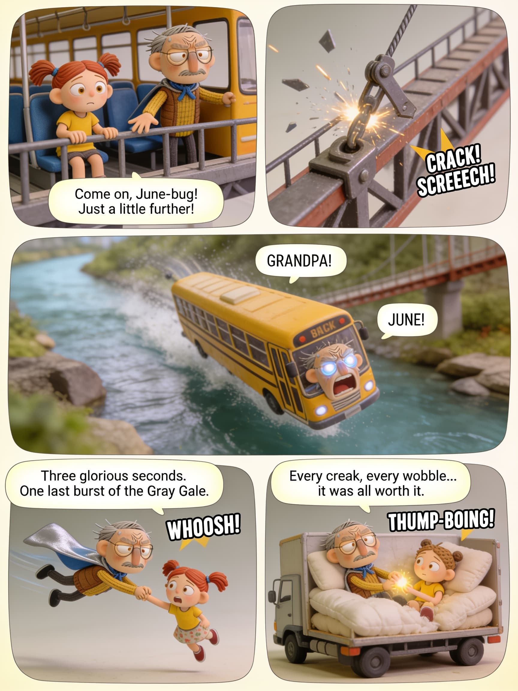 Grandpa's Cape, page 8 of 10, Claymation style
