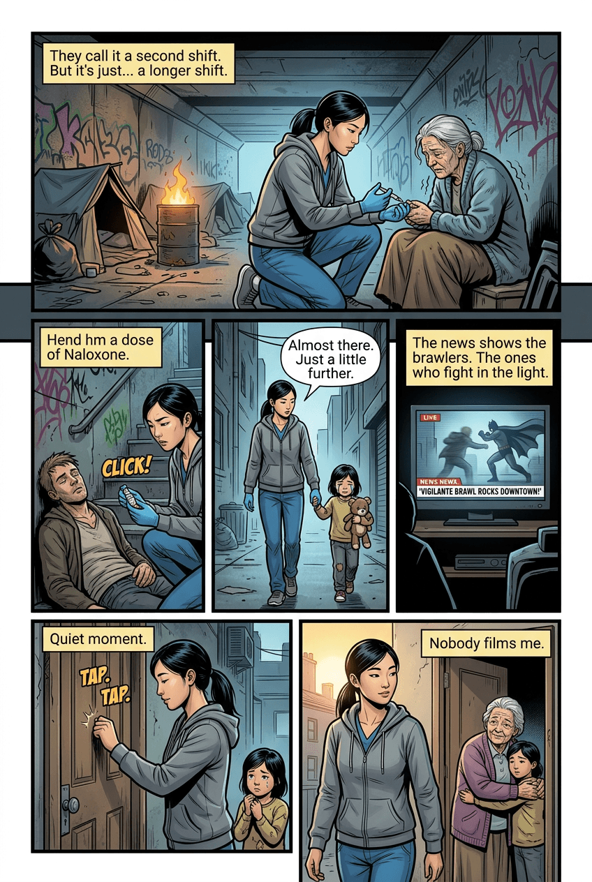Night Shift, page 3 of 10, Superhero style