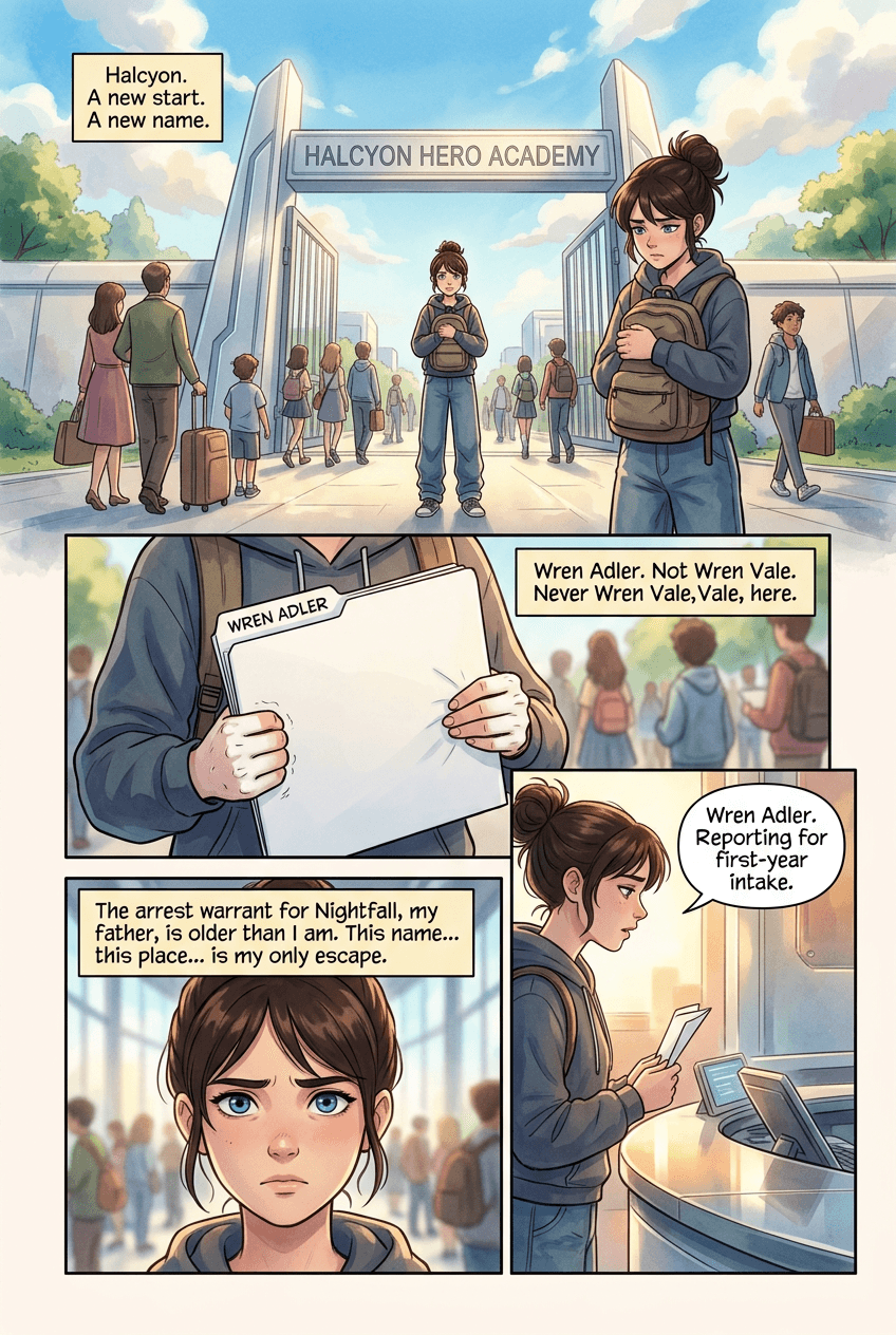 The Villain's Daughter, page 1 of 10, Anime Film style
