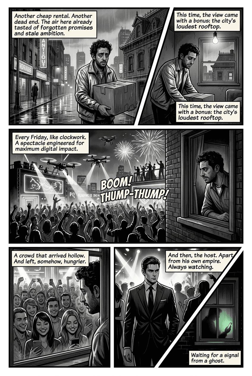 The Gatsby Next Door, page 1 of 8, Noir style