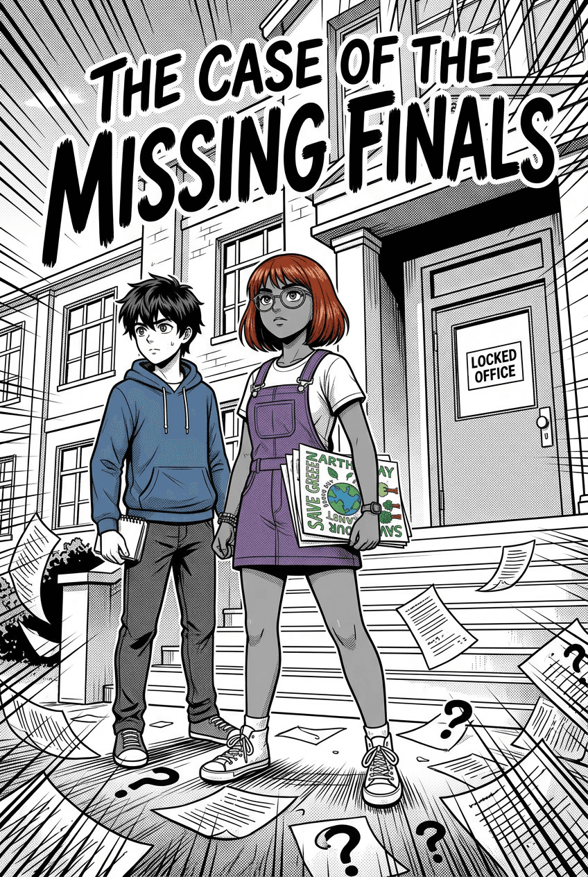 The Case of the Missing Finals, a 8-page comic made with Comikaze